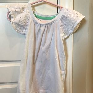 White frilly sleeve shirt